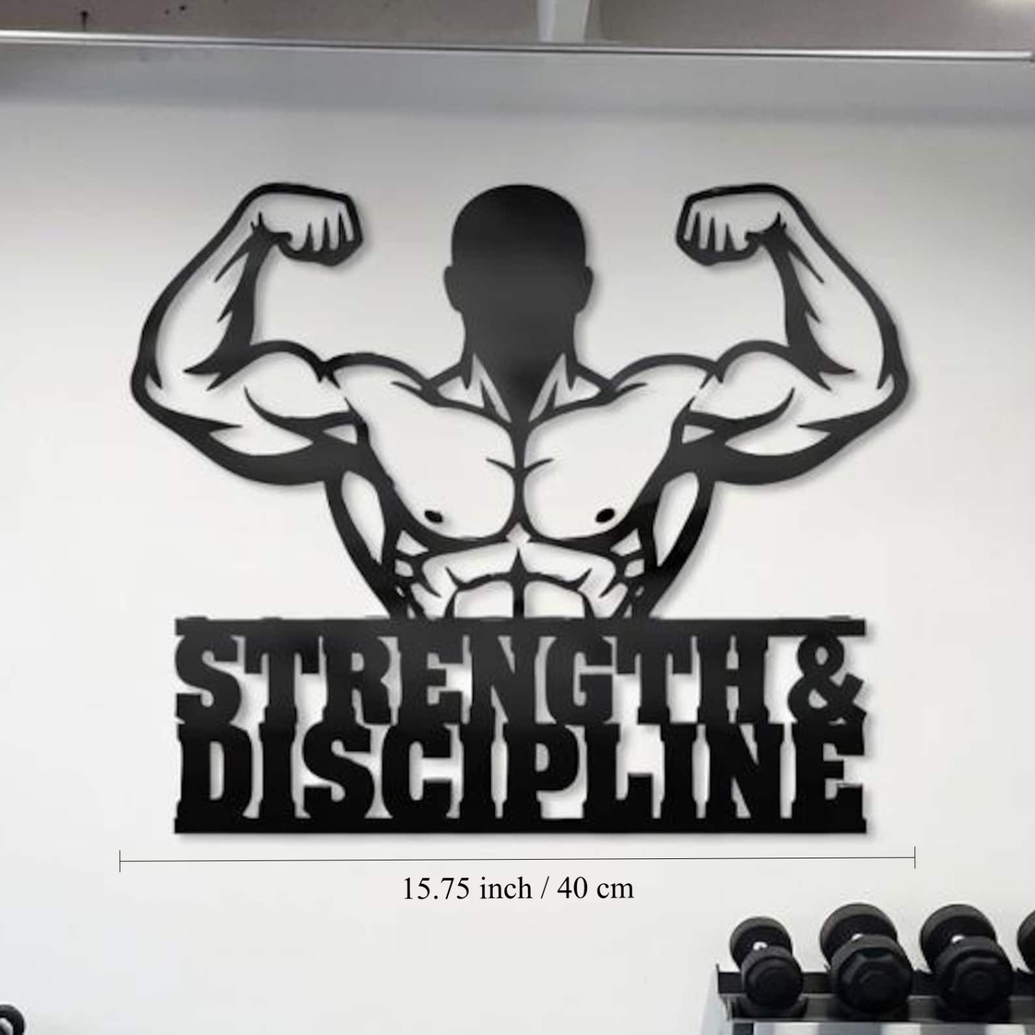 Home Gym Garage - CIFBUY Iron Wall Art Bodybuilder Silhouette
