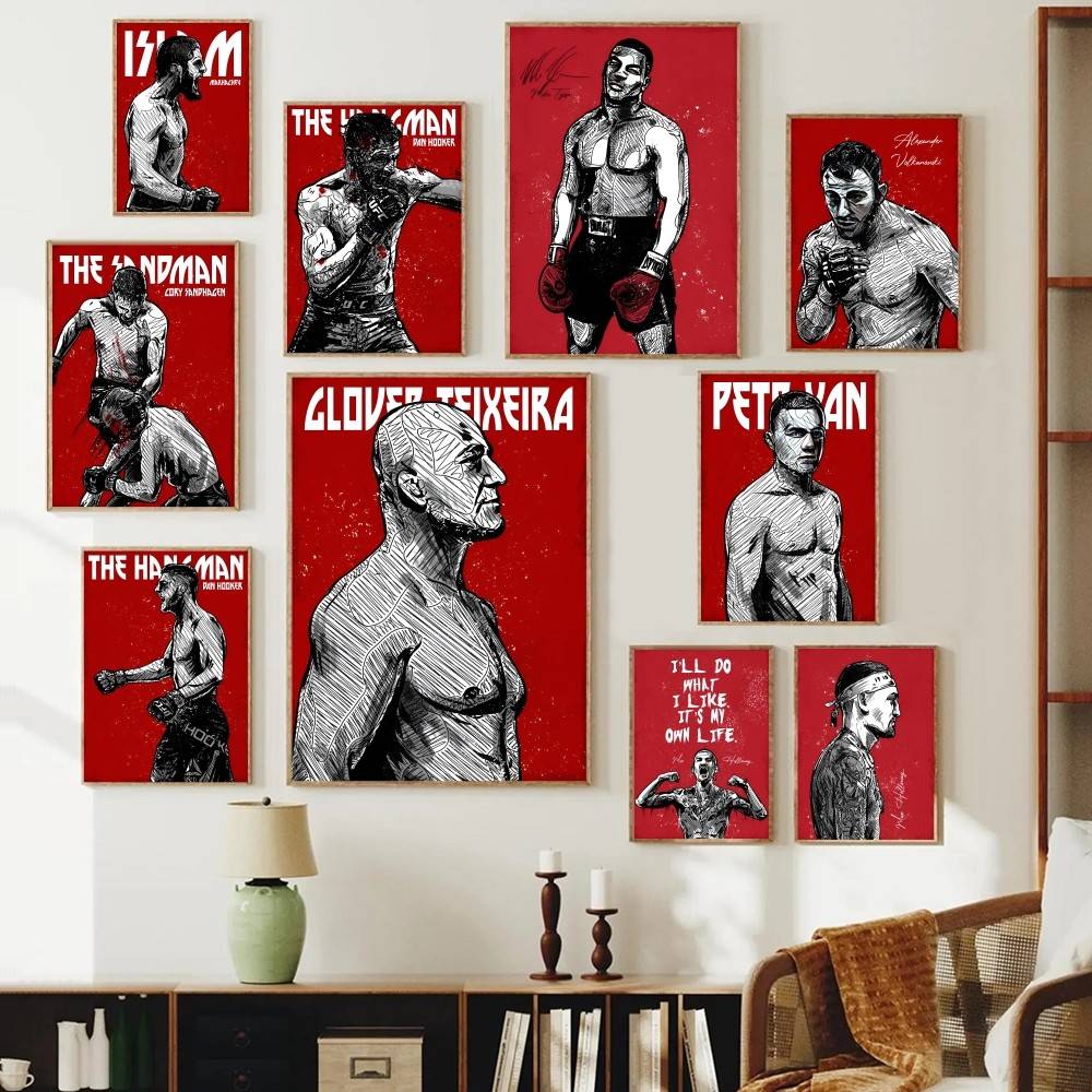 Home Gym Garage - Combat Athlete Paper Poster Grunge Fighter
