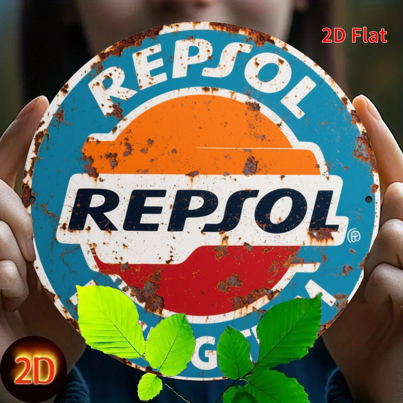 Home Gym Garage - 2D Flat, 1pc Vintage REPSOL Logo