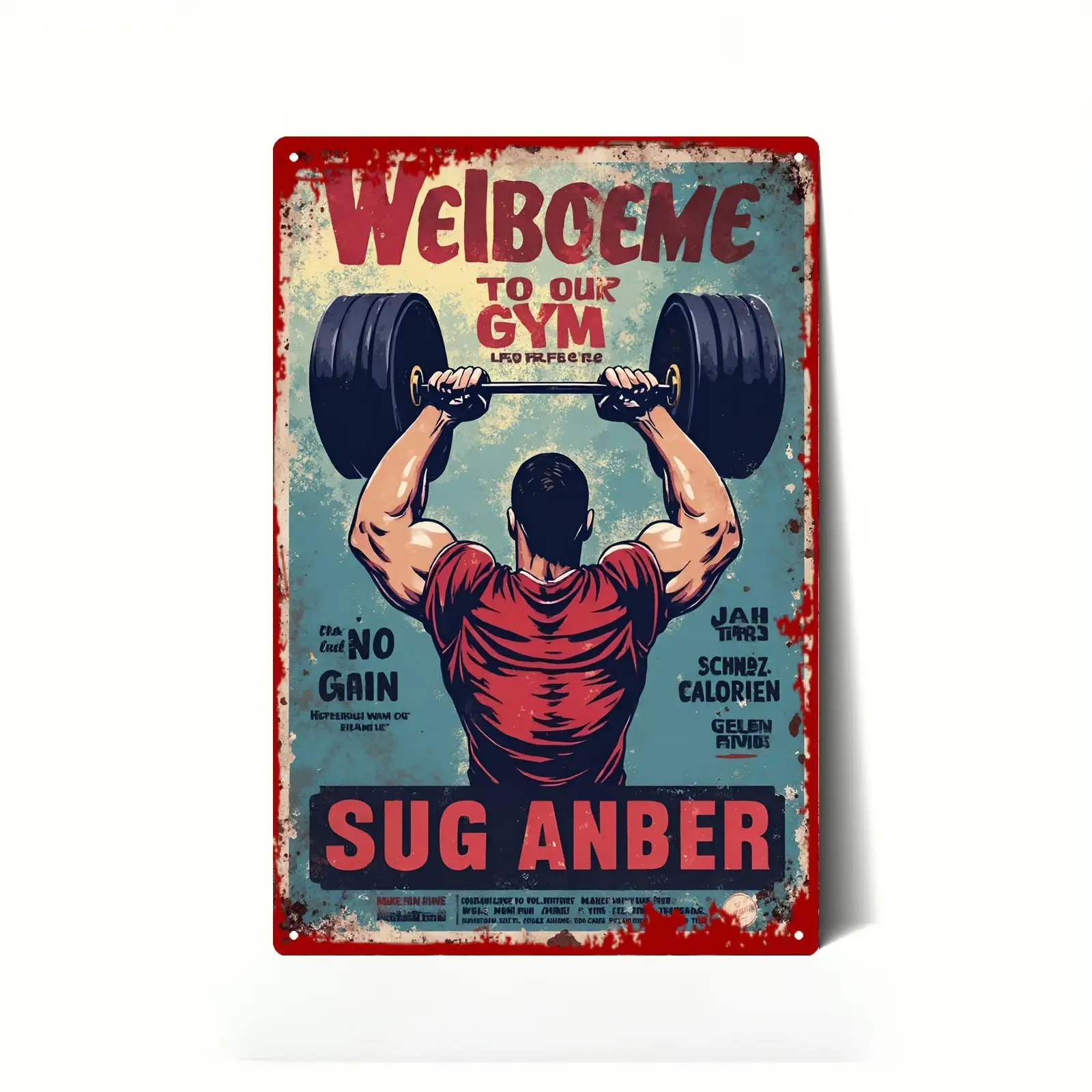 Home Gym Garage - Vintage Gym Tin Sign - Welcome