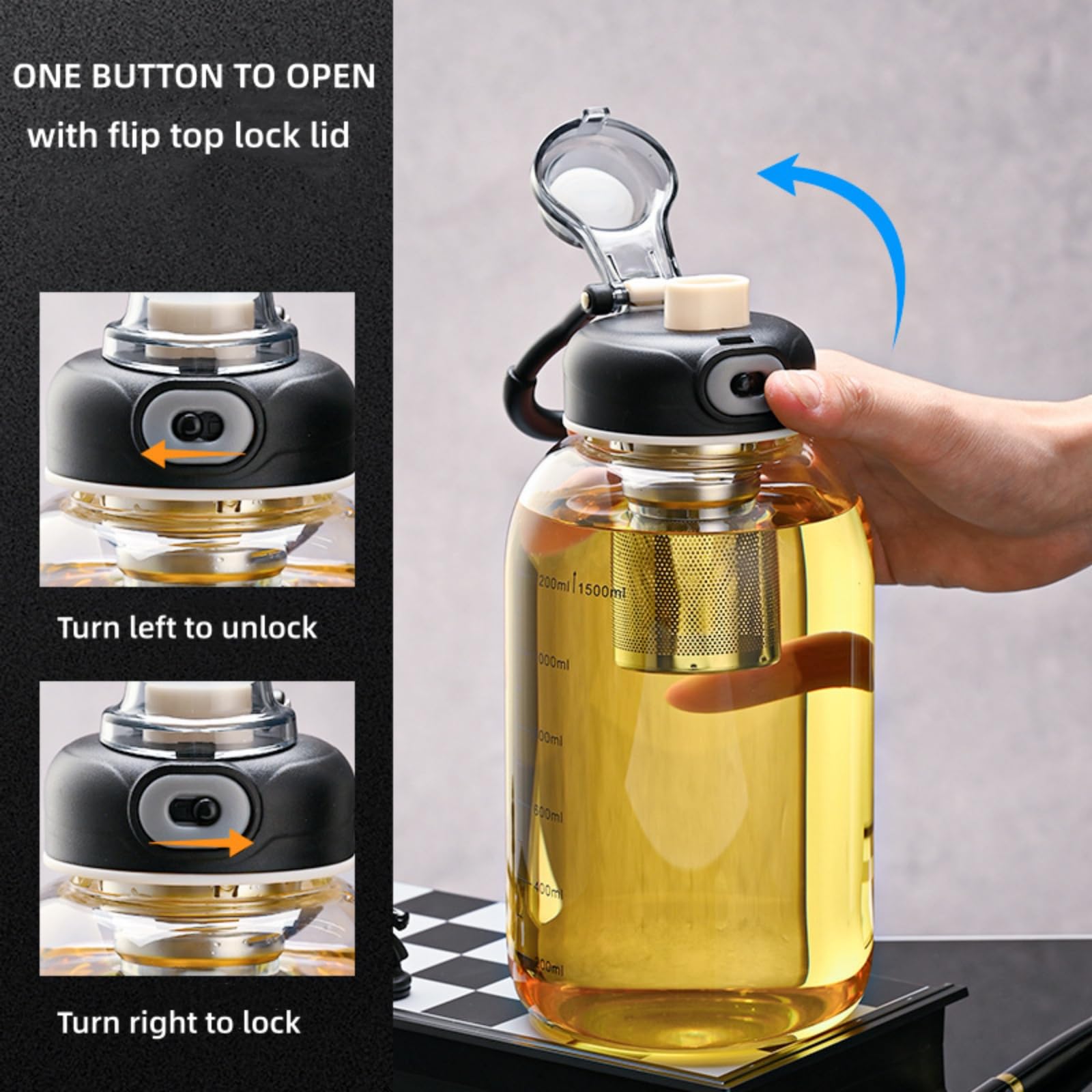 Glass Tea Tumbler with Infuser - Kettler Home Gym 评论和价格