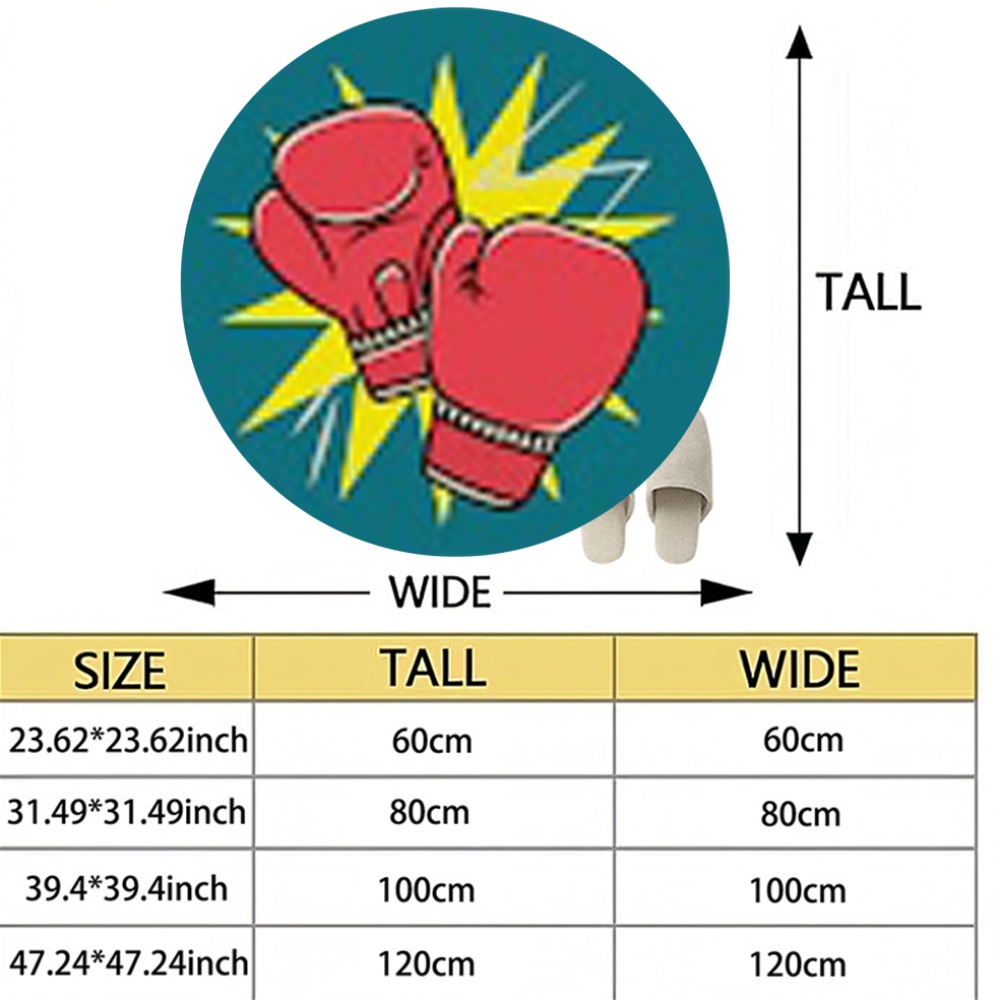 Comic Boxing Gloves Round Rug  - Home Zone Gym 评论和价格