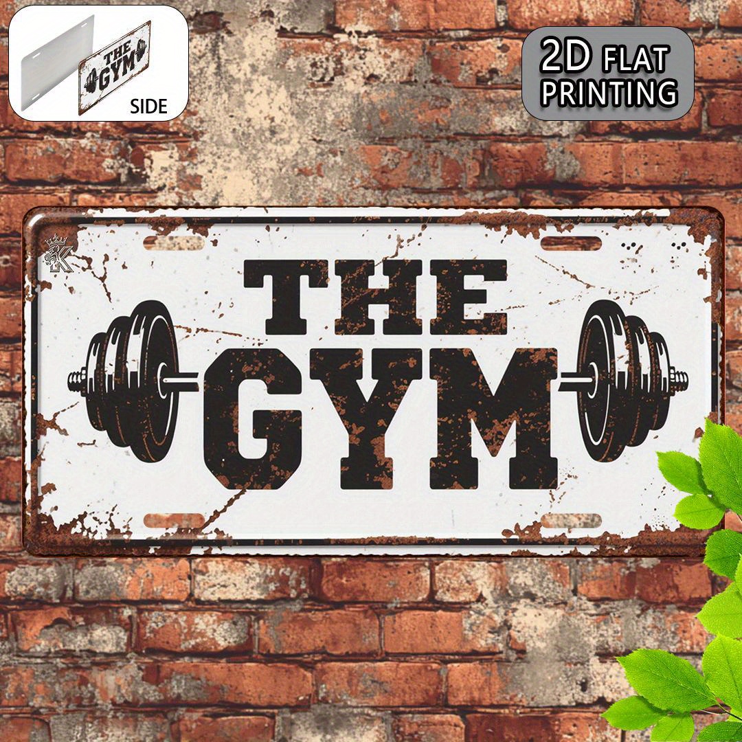Vintage The Gym Metal License  - Home Gym Garage 评论和价格