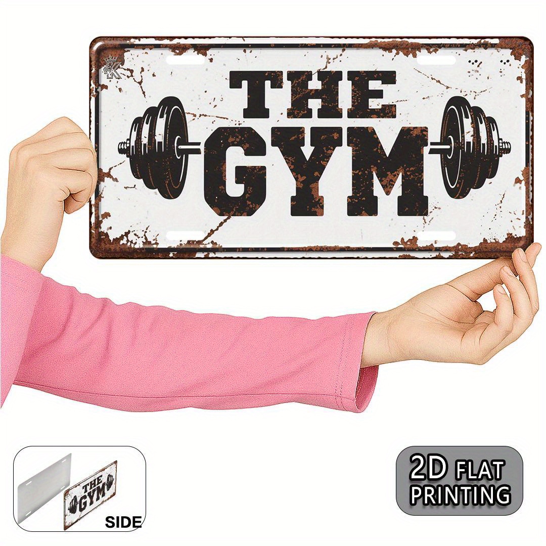 Vintage The Gym Metal License  - Home Gym Garage 评论和价格