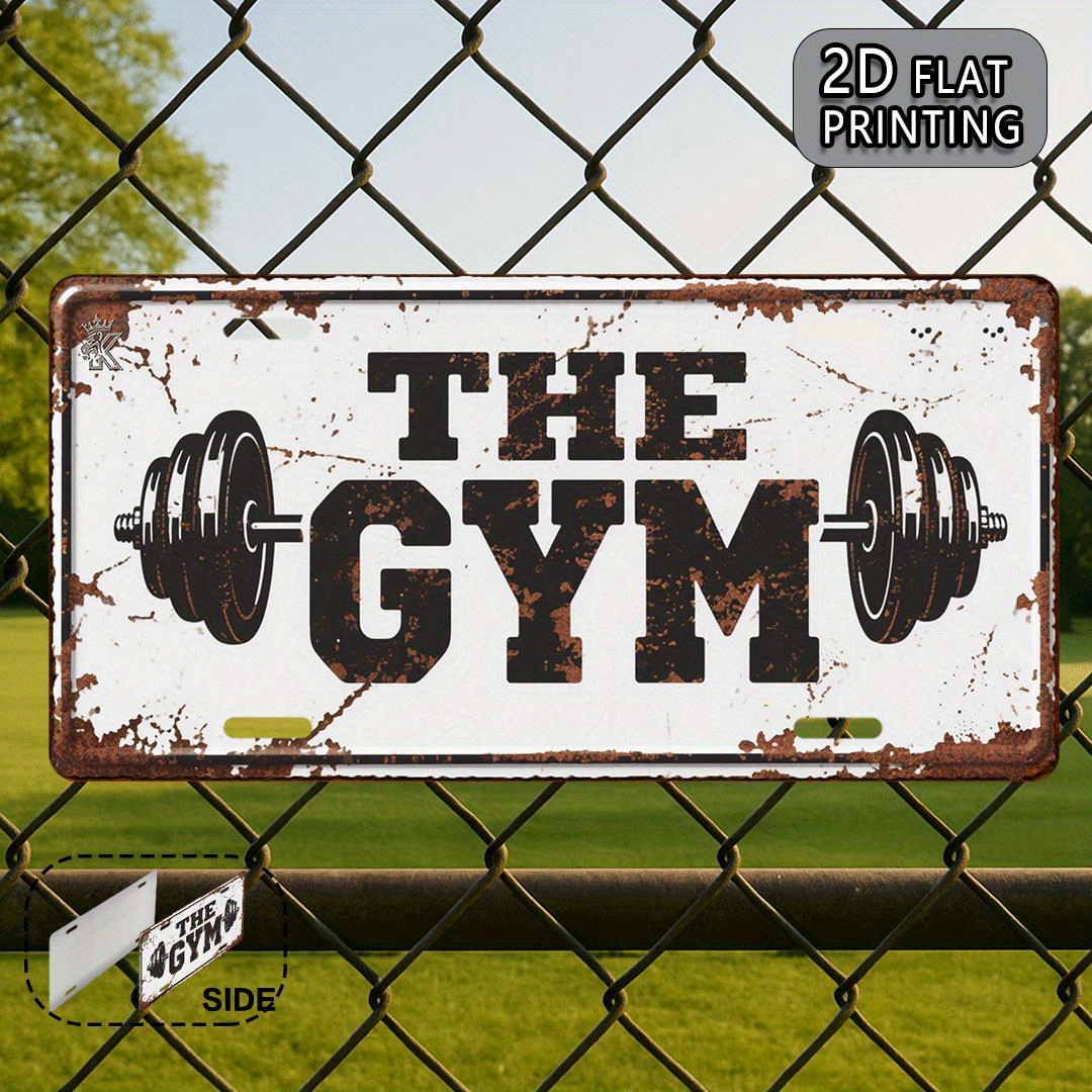Vintage The Gym Metal License  - Home Gym Garage 评论和价格